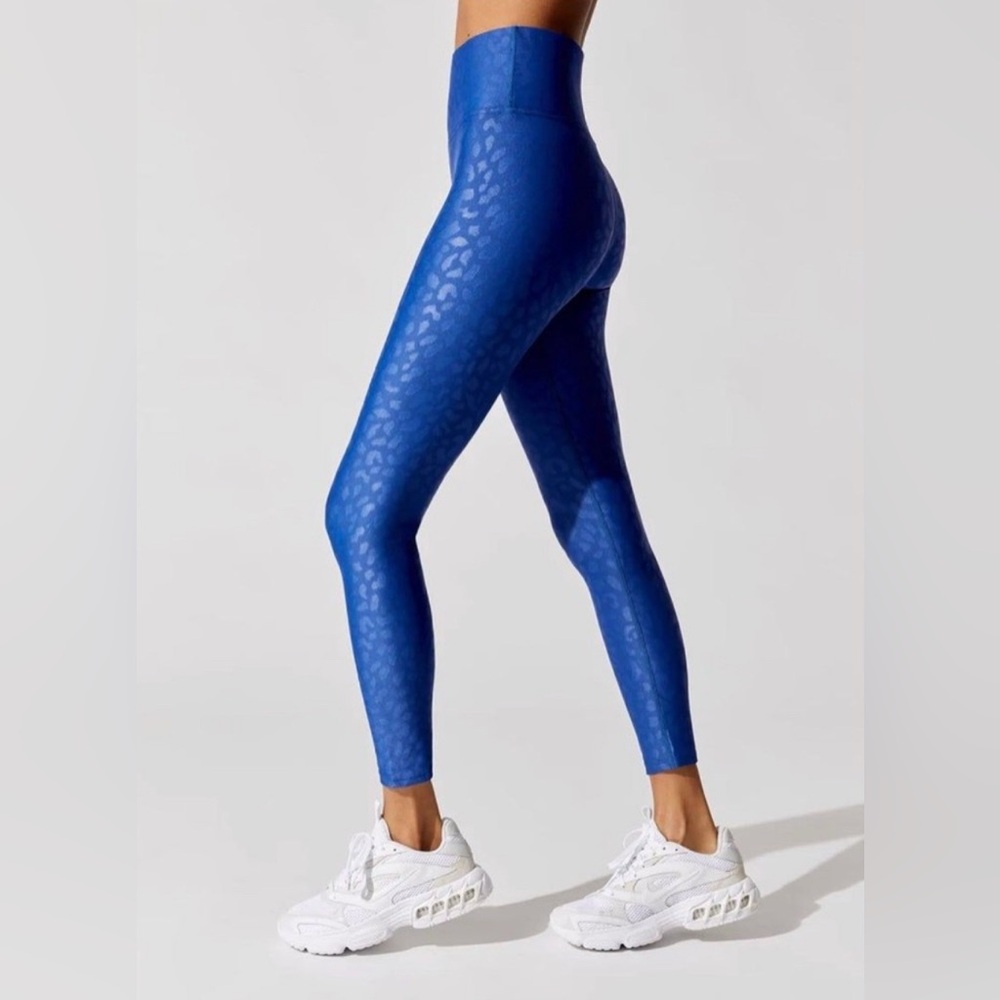 Carbon38 Takara Shine Leopard Blue High Waisted 7/8 Legging
